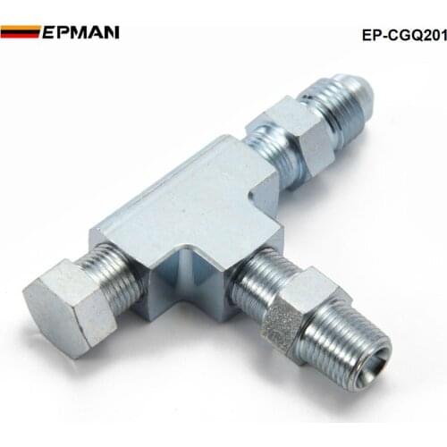 1/8NPT to 4AN Turbo Adapter Tee Fitting w/ Block Oil Feed Pressure Sensor EP-CGQ201