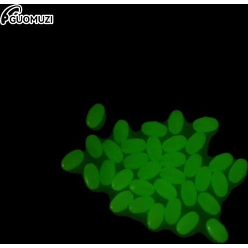 100Pcs Premium Green Large Plastic Oval Luminous Fishing Beads Lumo Glow Beans Sabiki Snapper Rig 5mm/8mm/10mm