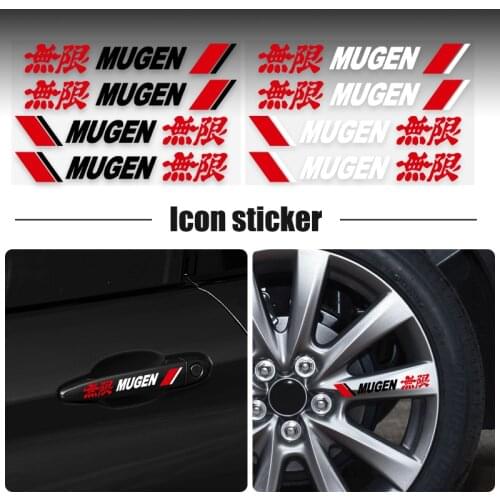 4Pc Car Styling Car Door Handle Decals Design Stickers Vinyls Decals For Honda Mugen INSPIRE XR-V CR-V UR-V CR-Z Fit Pilot TypeR