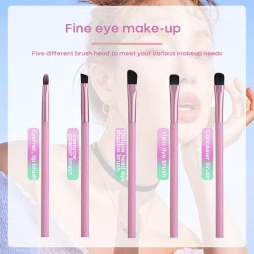 5Pcs Makeup Brushes Portable Soft Eyeshadow Eyeliner Eyebrow Cosmetic Make up Brush Set With Brush Bucket Maquillage