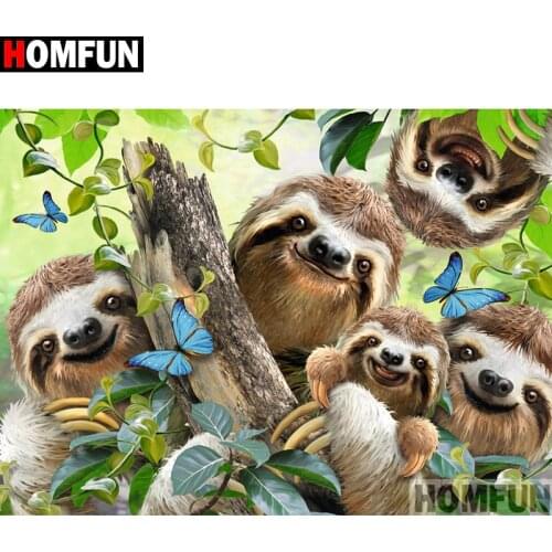 HOMFUN DIY 5D Diamond Painting "Animal sloth" Full Diamond Embroidery Sale Picture Of Rhinestones For Festival Gifts A15328