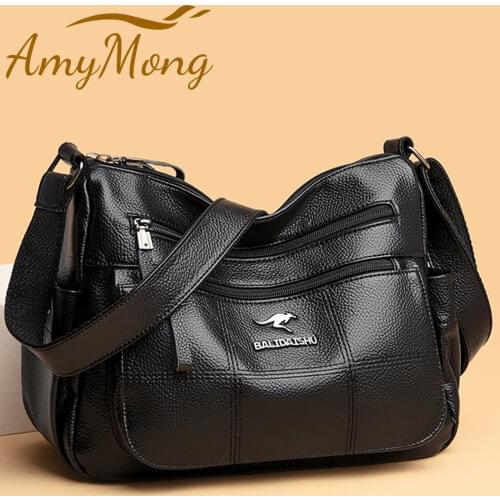 Brand Leather Luxury Designer Handbags Purses Women Super Quality Shoulder Crossbody Messenger Bags Soft Leather Many Pocket Sac