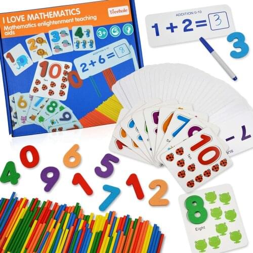 Wooden Math Toy Kits Montessori Materials Learnning Toys 100PCS Sticks Mathematics Teaching Aids Educational Toys For Children