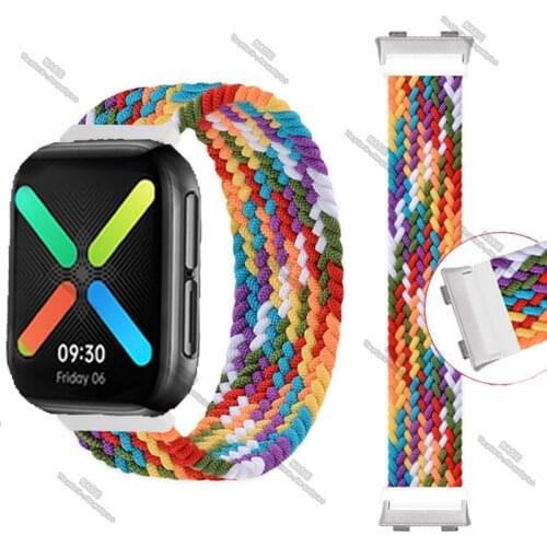 Elastic Braided Nylon Solo Loop Straps For Oppo Watch Band 41mm 46mm Nylon Elastic Belt Bracelet for Fitbit Versa/versa2 Band