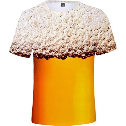 3D Print Beer Day T shirt Mens Summer T-shirt Beer Day Fashion O-neck Short Sleeve Tees Casual 3D Tops Lady/men Cool 3D T-shirts