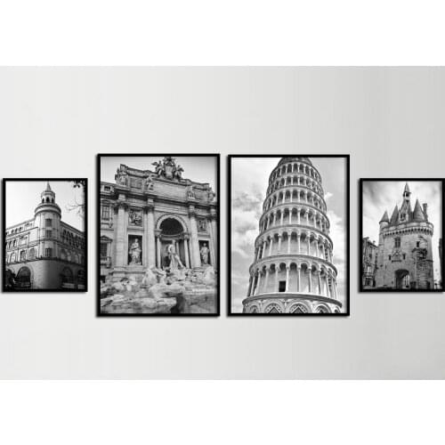 Italy Colosseo Pisa Leaning Tower Building Nordic Poster And Prints Wall Art Canvas Painting Wall Pictures For Living Room Decor