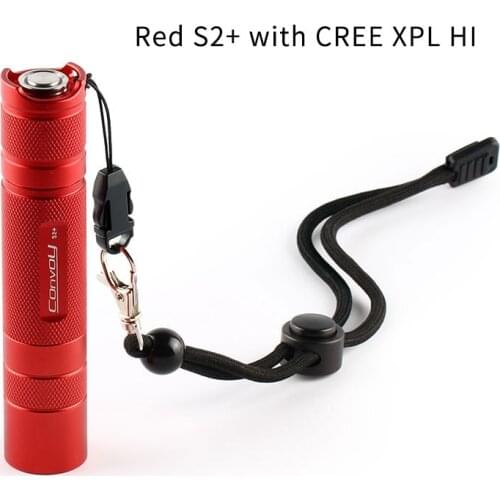 Red S2+ flashlight, with XPL HI led inside and ar-coated glass,biscotti firmware