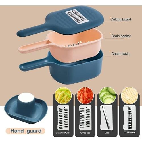 Creative Vegetable Slicer Slicer Veggie Dicers Food Choppers Cutter with 4 Replaceable Blades and Container for Vegetables