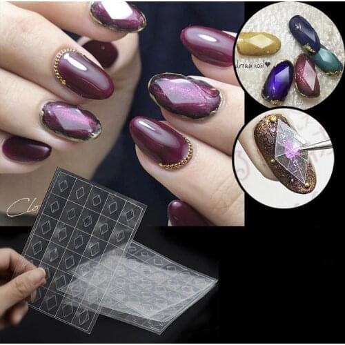Meet Across 3D Gem Decoration Nail Art Sticker Rhombus Decal Transparent Polish Adhesive Slider Nail Art Decoration Tool