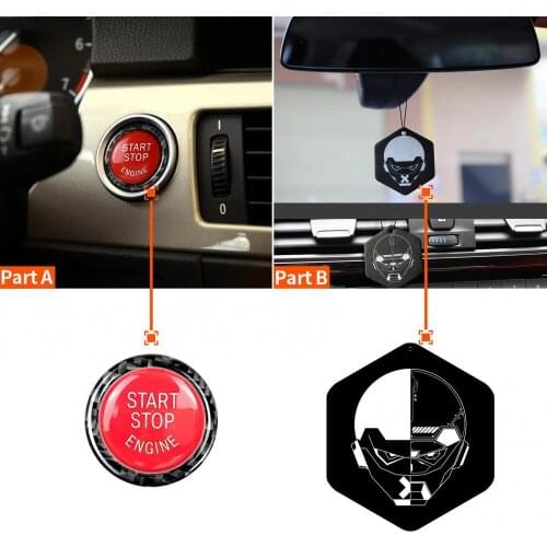 2 Pieces Of BMW E90 E92 E93 Car Start-Stop Button Sticker Decoration With Random Incense Pieces