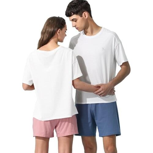 Xiaomi Pajamas mens spring and summer thin cotton home service short-sleeved 50 mercerized cotton shorts short-sleeved t-shirt