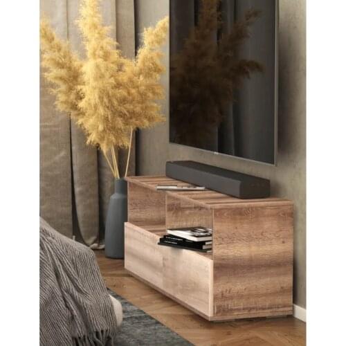 Wooden Accent TV Stand Cabinet Entertainment Center with 2 Shelves 2 Drawer Console Table with Storage for Living Room 43 in