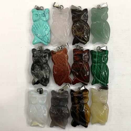 Angel turtle elephant natural stone pendants Necklace for jewelry making Mixed carving fashion Charm 12pcs/lot Free shipping