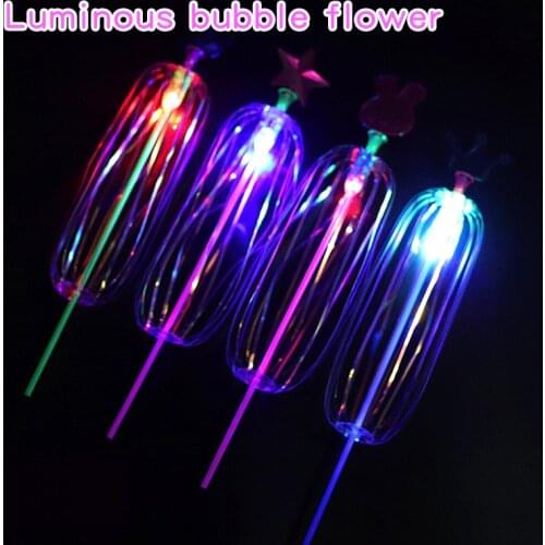 Rainbow Magic Wand Magic Wand LED Bubble Flower Colorful Luminous Toy Wand Toy Childrens Gift Stick Magic Day Novelty G1R8