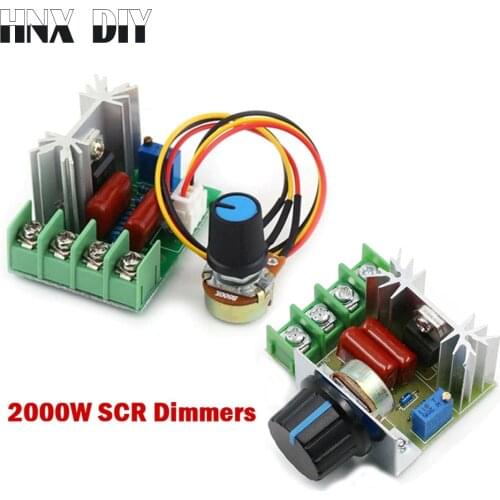 AC 220V 2000W SCR Voltage Regulator LED Dimming Dimmers 2000W High Power Motor Speed Controller Governor Module W/ Potentiometer