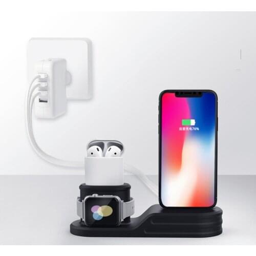 Watch Accessories For Apple watch band 4 3 5 iwatch band strap Airpods Iphone XS XR X 11 8 7 Silicone charge Station