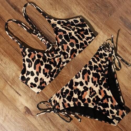 Leopard High Waist Sexy Bikini 2021 Swimsuit Women Push Up Swimwear Women Adjustable Strap Summer Beachwear Womens Swimsuit