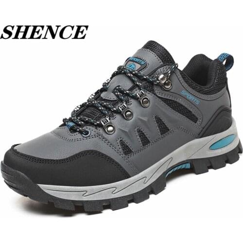 SHENCE Plus Size Men Hiking Shoes Outdoor Low Top Anti-slip Trail Running Shoes Large Size Casual Sports Couples Trekking Shoes