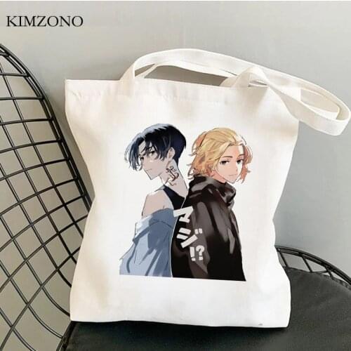 Tokyo Revengers shopping bag canvas grocery cotton shopper reusable jute bag bag string sacola boodschappentas sac tissu