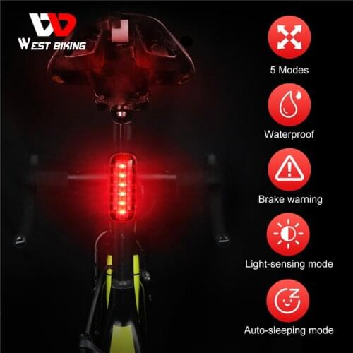 Smart Brake Sensing Cycling Light Waterproof Led Bicycle Flash Rear Light USB Charge MTB Road Bicycle Lamp Bike Tail Light