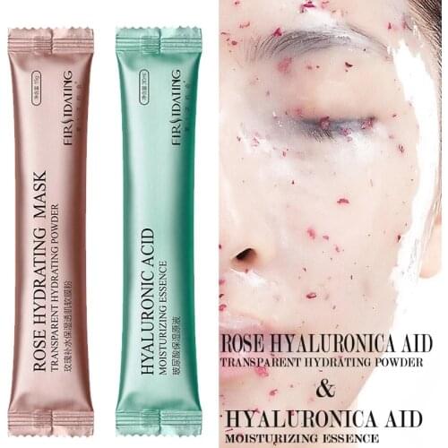 10PCS DIY SPA Collagen Rose Hyaluronic Acid Soft Mask Powder Face Mask Anti Aging Anti Wrinkle Peel Off Rubber Facial Mask