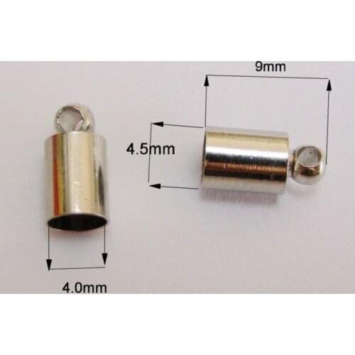 100 End Bead Caps For 4.0mm Leather Cord Jewelry Finding