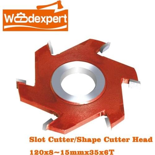 Woodworking Slot Cutter TCT Spindle Shaper Milling Cutter Tungsten Head Universal 8mm-15mm Height 120x35mmx6T Free Shipping 2PCS