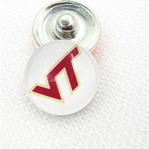 20pcs Virginia Technological and State University Snap Buttons for 18mm Sport Snap Bracelet&Bangles DIY Snap Jewelry Charms