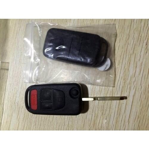 5PCS/lot For Benz S320 ML350 ML320 W140 4 Button Flip Remote Key Shell Case With HU39 Uncut Blade Fob Key Cover