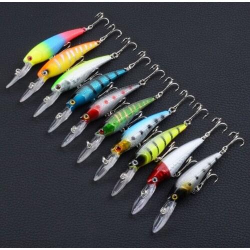 Pike Fishing Accessories Fishing Lures with Treble Hooks Floating Wobbler Lure Long Casting Crankbait Artificial Bait Tackle 8g