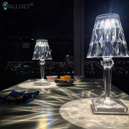 Diamond Table Lamp Acrylic Light for Bar Bedroom Decoration Bedside Crystal LED Desk Lamps Gift Night Lights Party Lighting