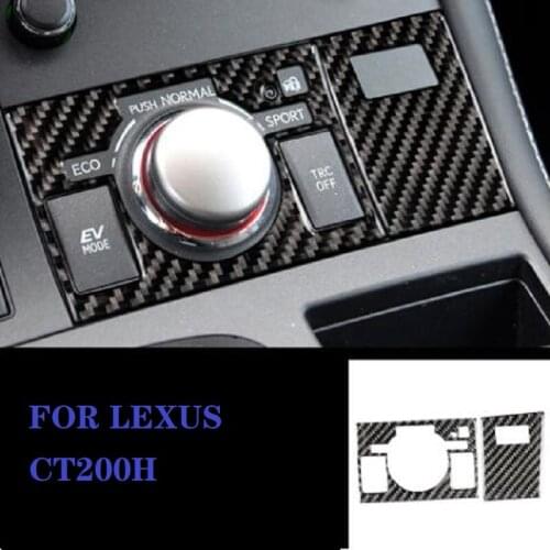 Carbon Fiber Central Console Sport Mode Cover Trim Fit For Lexus CT200h Car Accessories