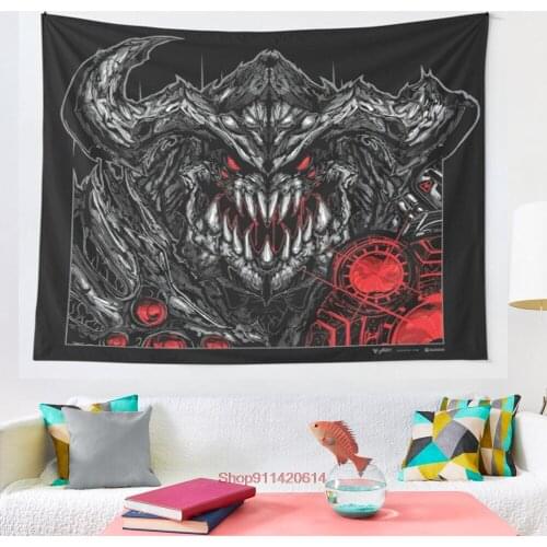 CyberDemon Doom 4 Fan Art tapestry Wall Hanging Tapestry for Home Dorm Fantasy Decor