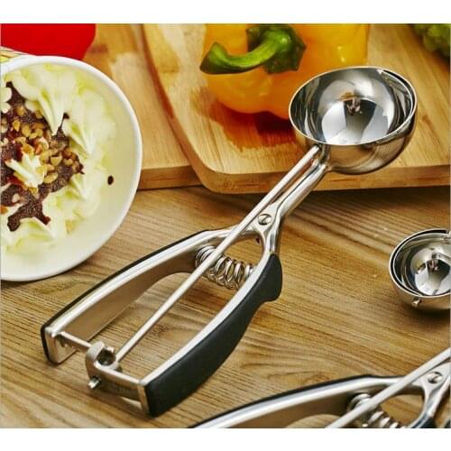 Export 304 Stainless Steel Ice Cream Spoons 59 Mm Scoop Creative Fruit Balls # 14 Kitchen Sipplies Kitchen Tools Top Quality