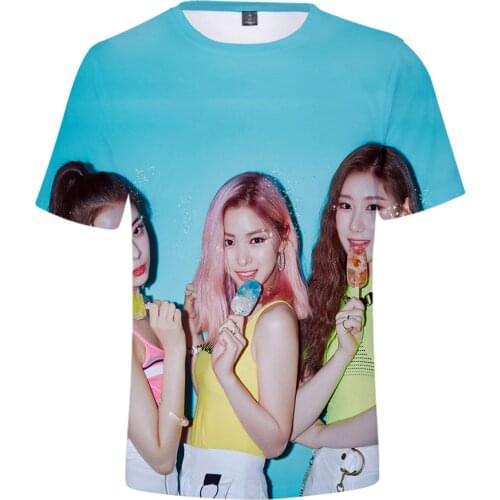 Singer ITZY T-Shirt 3D Short Sleeve Unisex Fashion Casual Harajuku Round-neck Popular Hip Hop Streetwear Oversized Top Clothes