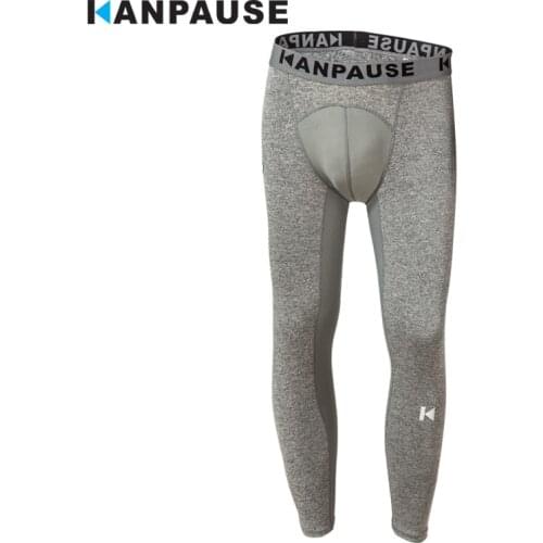 New Arrival KANPAUSE Mens Drip-dry Tights Pants Running Pants Fitness Trainning & Exercise Pants Breathable Sportswear