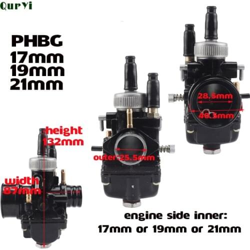 PHBG Racing Motorcycle Carburetor With Size 17mm 19mm 21mm Carburedor Puch Zuma Scooter 50cc 90cc BWS100