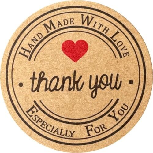 Round Kraft Paper Sticker For Handmade Craft Gift Decoration Label 100 Sheets/Pack Customized Label Food Sealing Sticker