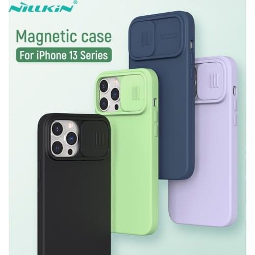 Nillkin Magnetic Case For iPhone 13 Pro Max Liquid Silicone Phone Case For iPhone 13 Pro Soft Cover Lens Protection Privacy Back