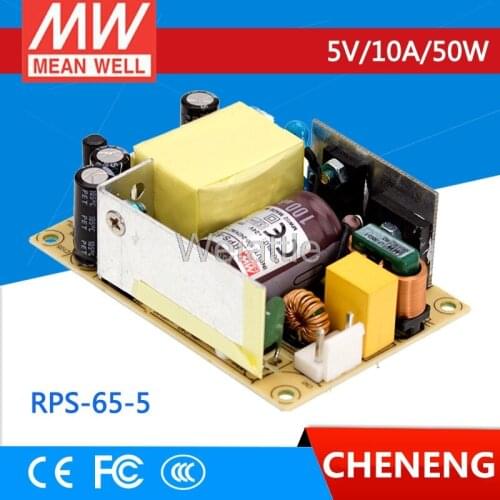 MEAN WELL original RPS-65-5 5V 10A meanwell RPS-65 5V 50W Single Output Medical Type