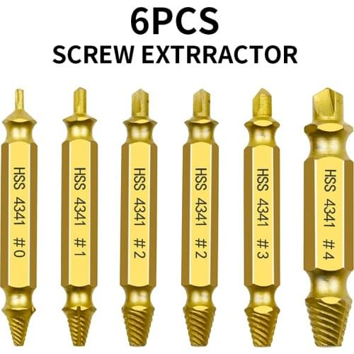 6pcs Damaged Screw Extractor Speed Out Drill Bits Tool Set Broken Bolt Remover Repair Tool