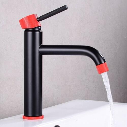 New Basin Faucet Bathroom hot and cold Carved Brass water Mixer Tap Black Basin Water Sink Mixer crane