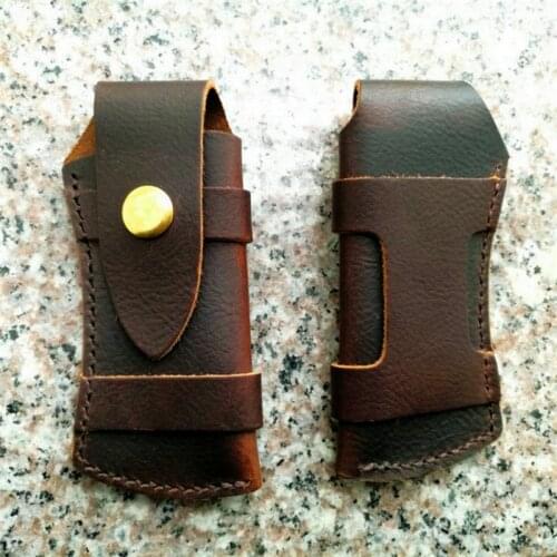Hunting Tactical Folding Knife Sheath Cover Real Leather Outdoor Tools Portable Outdoor Tools