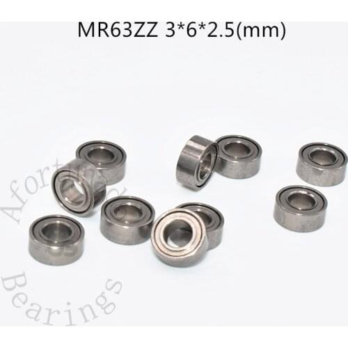 MR63ZZ 3*6*2.5(mm) 10pieces ABEC-5 Metal Sealed Miniature Mini Bearing free shipping MR MR63 MR63ZZ chrome steel bearing