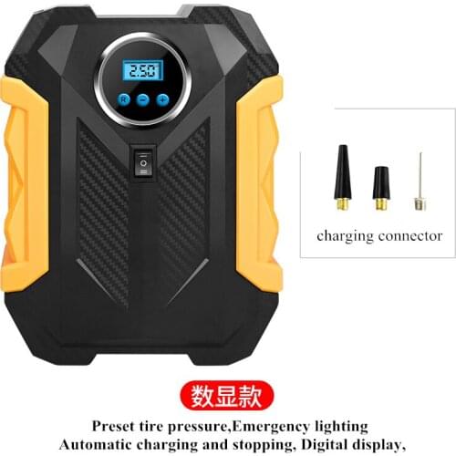 Portable Car Tyre Inflator LED Digital Lighting Tire Inflatable Pump DC 12V Air Compressor for Auto Car Motorcycles Bicycles