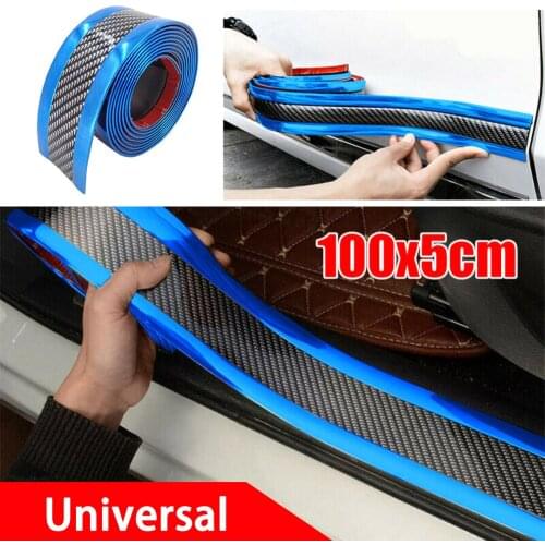 Carbon Fiber Rubber Moulding Strip Soft Black Trim Bumper Strip DIY Door Sill Protector Edge Guard Car Stickers Car Styling