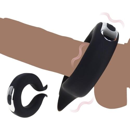 Silicone Vibrating Ring Penis Vibrator Massager Delay Ejaculation Mini Bullet Vibrators Erection Cock Lock Ring Sex Toys for Men