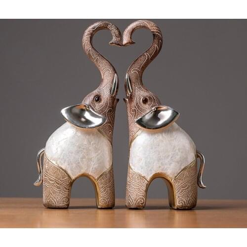 Nordic Resin Elephant Statue Sculpture Decoration Crafts Home Living Room Office Animal Colorful Ornaments Gift Home Decoration