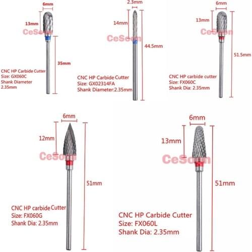 Dental Tungsten Steel HP Carbide Cutter Dental HP Cutter Caribde Bur CNC For Dental Laboratories