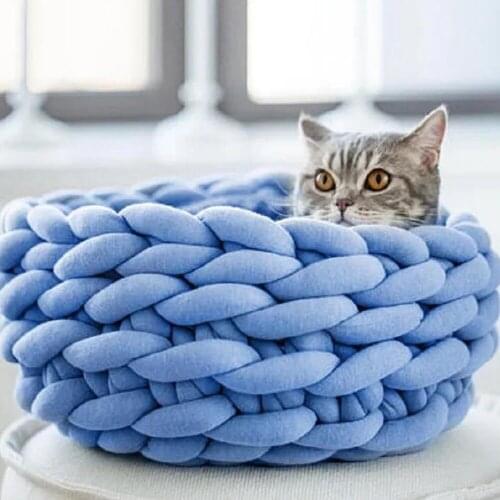 Super Thick Natural Wool Chunky Cotton Yarn DIY Bulky Arm Roving Knit Blanket Hand Knitting Spin Yarn DIY Blanket accessories